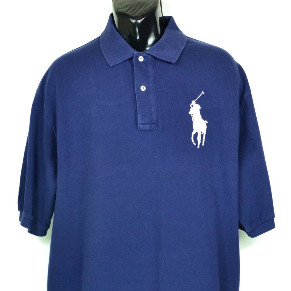 Polo Ralph Lauren Men's Size XLT With White Large Logo 3 Cotton Polo Shirt
